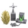 Halloween Scene Building Blocks MOC Cemetery Tombstone Mouse Pumpkin Car Vampire Throne Fireplace Bat Light Candle Toy Gift A040