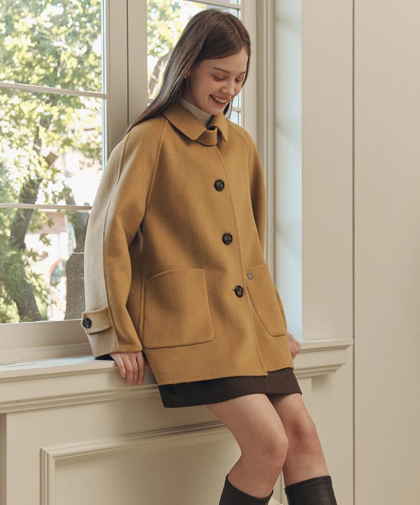 ZEROSTREET Handmade A-Line Wool Half Coat / Camel