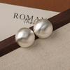 Elegant Frosted Gold & Silver Bean Earrings - Japanese & Korean Design, High-End Metal Style for Women