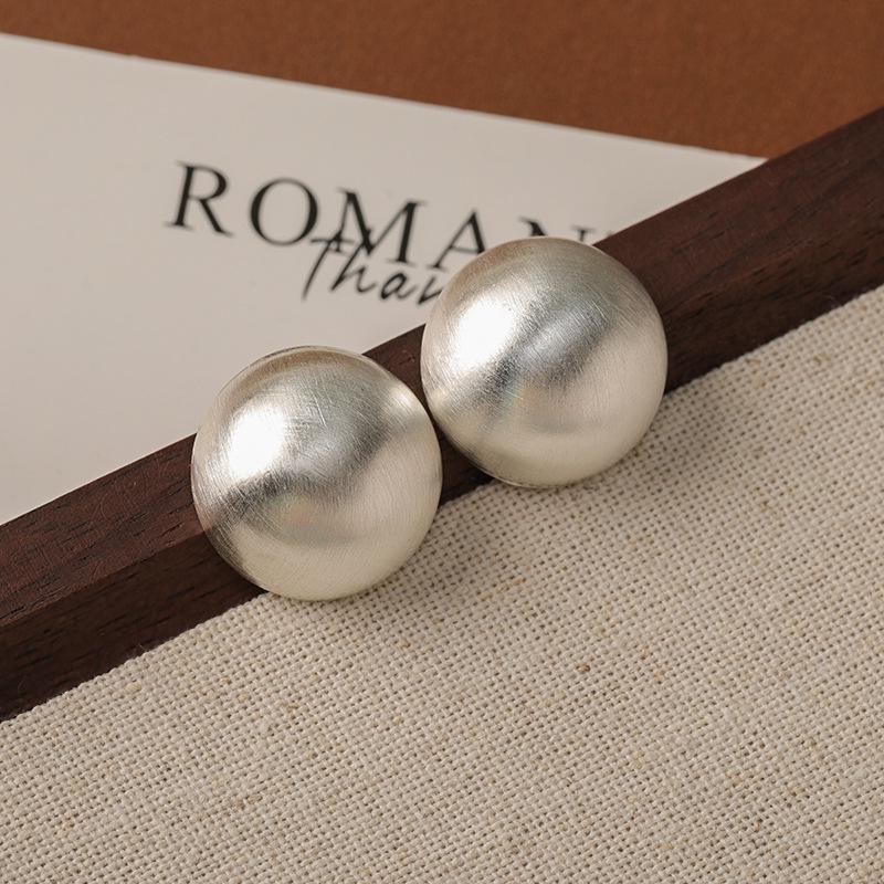 Elegant Frosted Gold & Silver Bean Earrings - Japanese & Korean Design, High-End Metal Style for Women