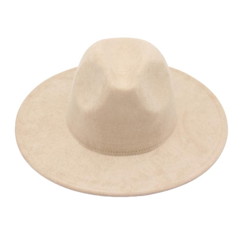 European And American Style Jazz Big Brim Top Hat Imitation Suede Jazz Hat Western Cowboy Hat Hidden Hat Felt Hat