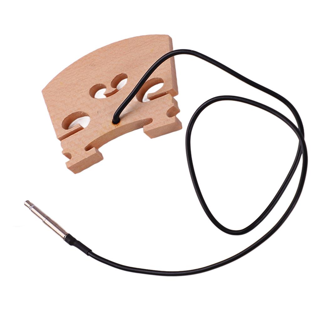 Violinenbrücke aus Holz 44 mit intern montiertem Piezo-Tonabnehmer, hochempfindliche Violinenbrücke aus Ahorn