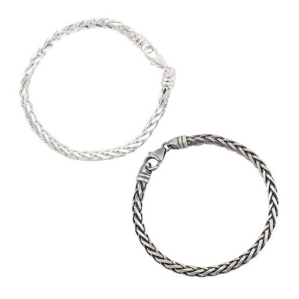 

(Silver) Fence Chain Bracelet (Black 19Cm)