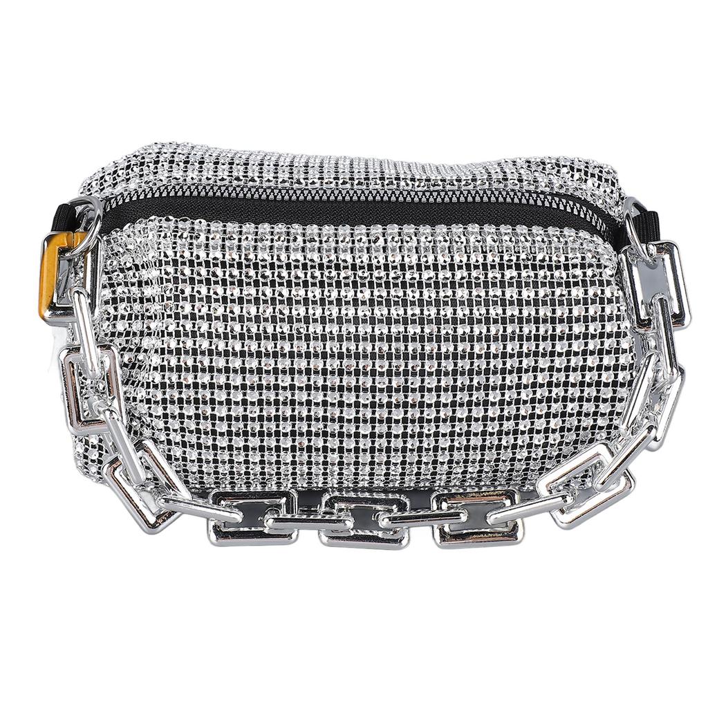 Women Messenger Bag Lady Handle Satchel Shoulder Bag Personalized Fancy Purse Handbag Silver Trendy