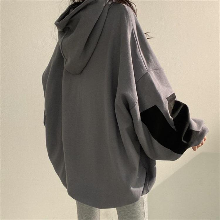 Women's Casual Loose Pullover Hooded Sweatshirt Fashion Letter Print Top for Students