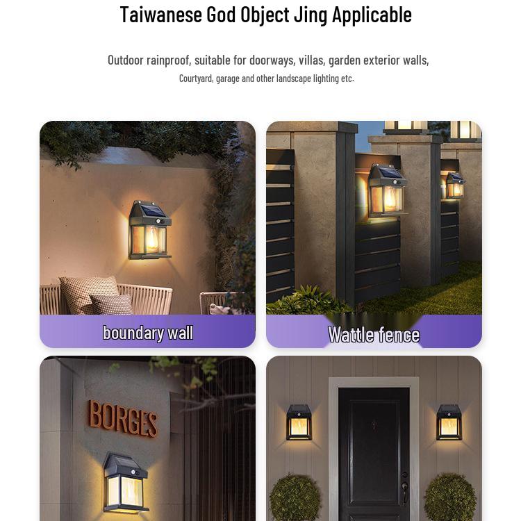 Solar-Außenwandleuchte wasserdicht für Hof, Villeneingang und Gartenpatio