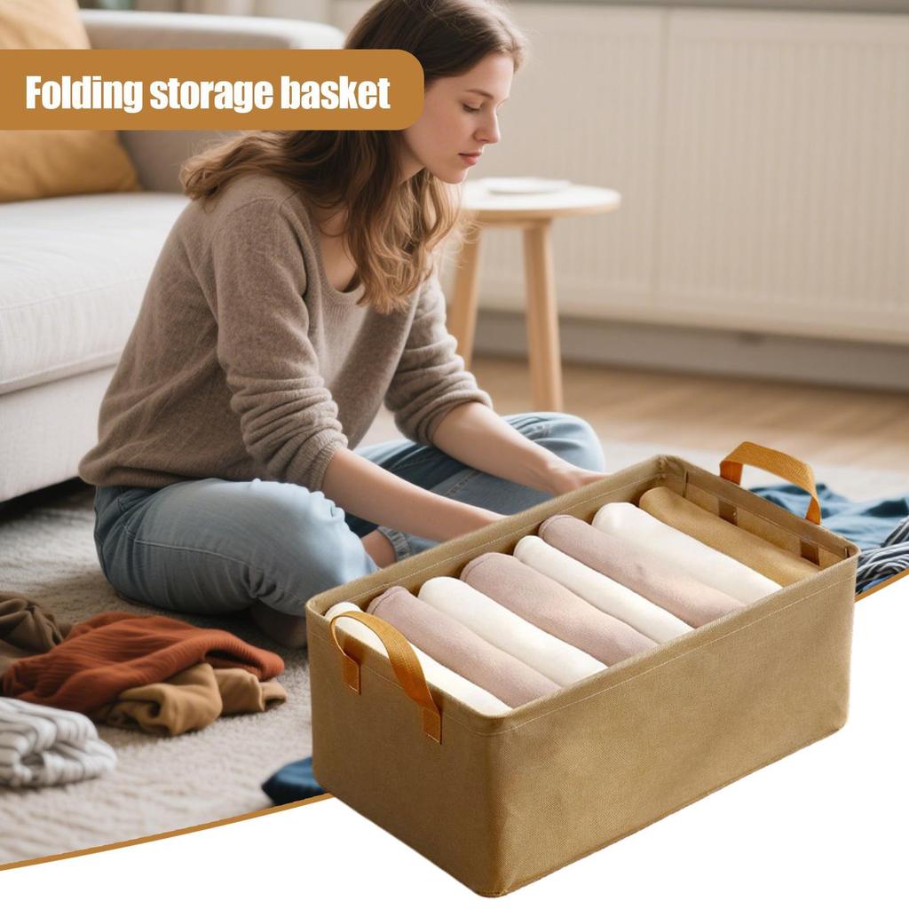 Closet Storage Bins Foldable Large Space-Saving Closet Organizing Baskets With Handle For Home Dorm Bathroom Shelf Wardrobe