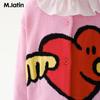 M.Latin Girls' Jacquard Heart Sweater Cardigan