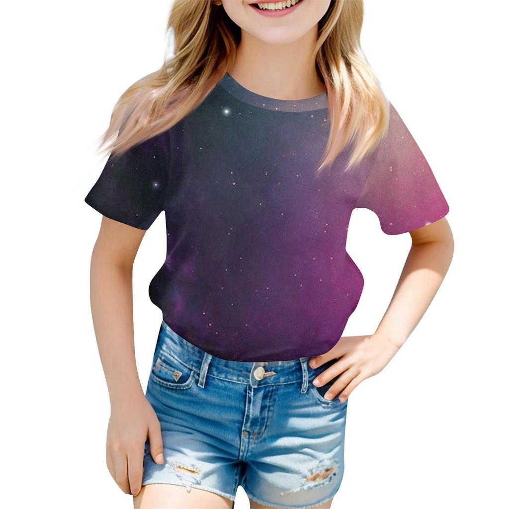 Children's Fashion Casual Short Sleeve Easter Bunny Printed Round Neck Short Sleeve T-Shirt Top