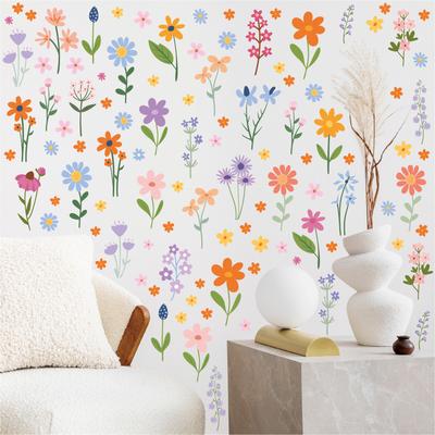 Flowers Wall Stickers for Kids Room Wall Decals Living Room Furniture Baby Room Decor Bedroom Decoration