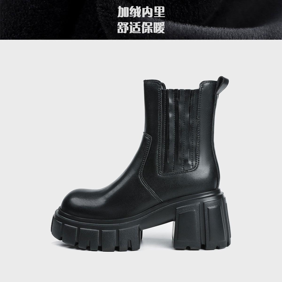 

Мартин 2025 новые британские маленькие ботинки женские с утолщенной подошвой короткие ботинки американские дорожные черные ботинки средние мотоциклетные ботинки 40