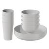 Eco Wheat Straw 12pcs Dinnerware Set Unbreakable Plates Bowls Reusable Plastic Tableware Lightweight for Family Gathering Party Use