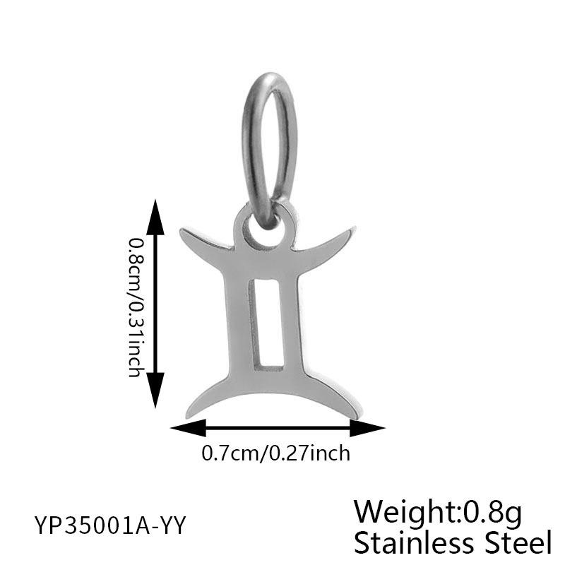 

CARLIDANA New 12 Zodiac Sign Necklace Pendants Charm Constellations Zodiac Stainless Steel Pendant Charms for Jewelry Making