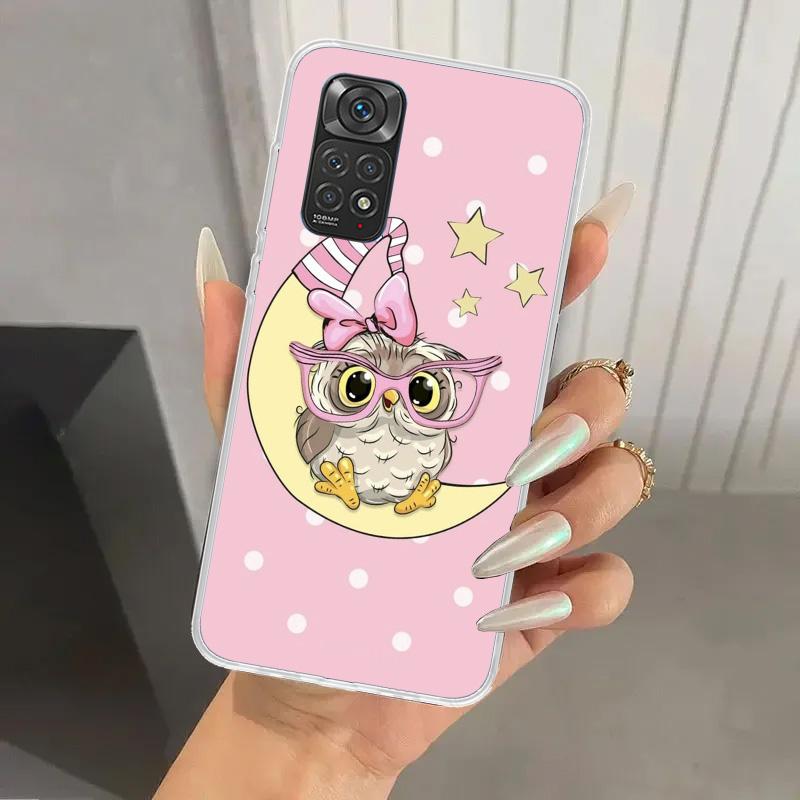 

Cartoon Cute Owl LoveLy Phone Case for Xiaomi Redmi Note 14 13 12S 12 11S 11 Pro Plus 11T 11E 10S 9 9S Soft Funda Print Shell No Redmi Note 14 Pro 5G