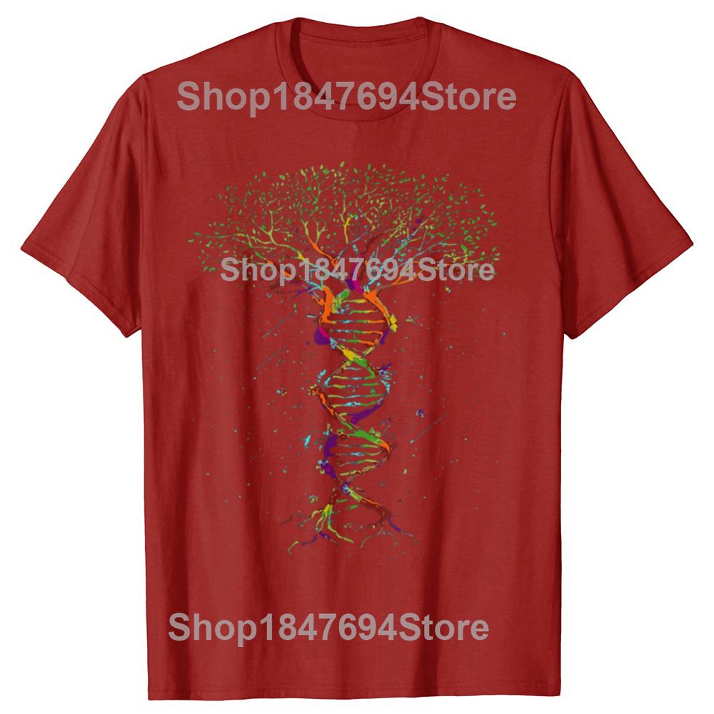 Zabawna grafika DNA Drzewa Życia Geek 100% bawełna T-shirty Męska Damska Moda Casualowy T-shirt Luźny Oversize Streetwear T-shirt