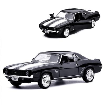 Model auta v měřítku 1/36 Camaro SS 1969 tlakově litý, tahací autíčko se zvukem a světlem pro děti Batole Kluci Dívčí Dárková kolekce