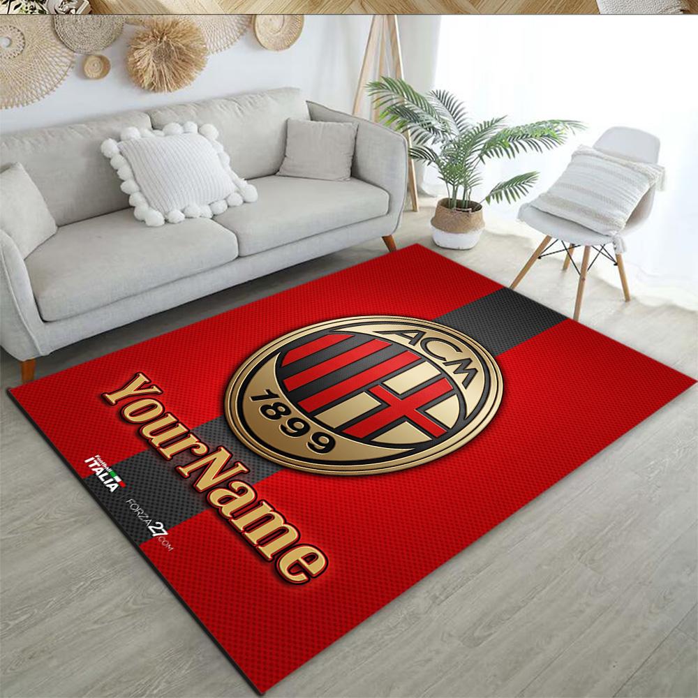 Ac Milan Customize Text Carpet Perfect for Kitchen Outdoor Dining Room Playrooms Anti-slip Rug Office home decor Perfect Gift for Women/Men
