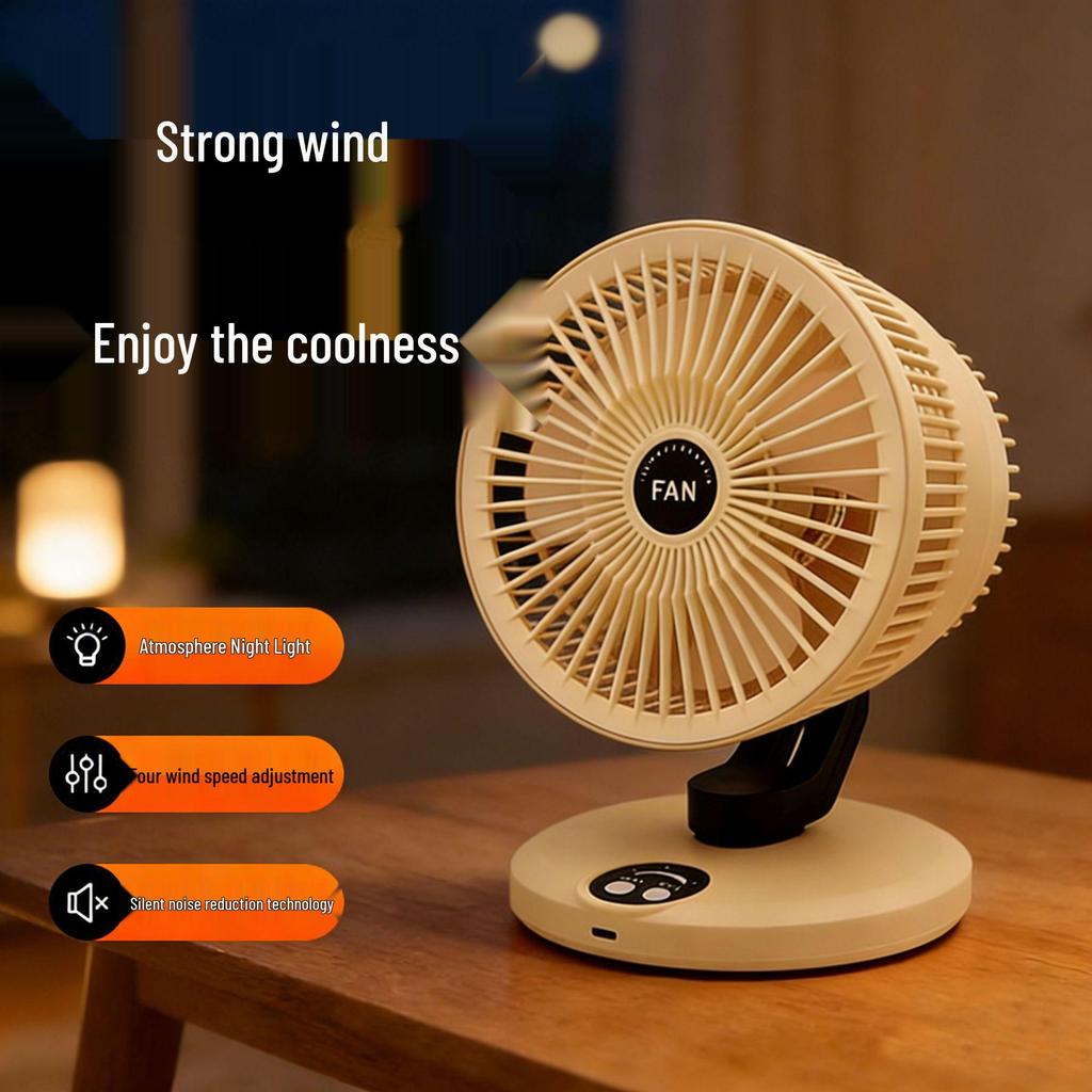 USB Charging Silent Oscillating Desktop Fan for Office and Home