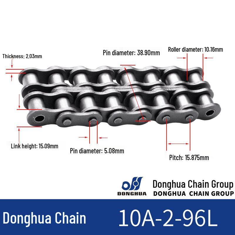 Donghua Industrial Transmission Chain: Single/Double Roller, Manganese Steel, Large Pitch Precision Roller Chain.