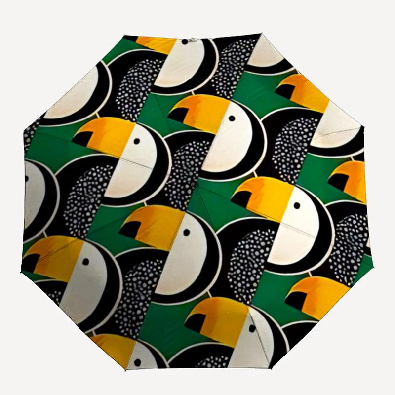 

1pc Toucan PatternAutomatic Open/close Umbrella, 8-Rib sturdy structure, Portable Travel Umbrella, Parties, Everyday Usec87