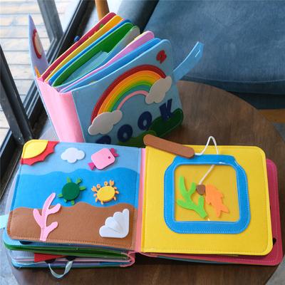 Washable Montessori Baby Busy Board 3D Toddlers Story Cloth Book Early Learning Education Habits Knowledge Developing Toys