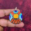Turquoise, Coral & Lapis Lazuli Pendant, Gemstone 925 Solid Sterling Silver Jewelry Pendant, Handmade Jewelry Birthstone Pendant, Gift For Him