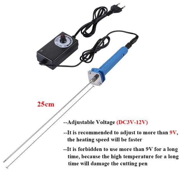 Edelstahl-Schaumstoffschneider-Stift 5/10/15/20/25CM Elektrische Schaumpolystyrol-Schneidemaschine Tragbares Styropor-Schneidewerkzeug