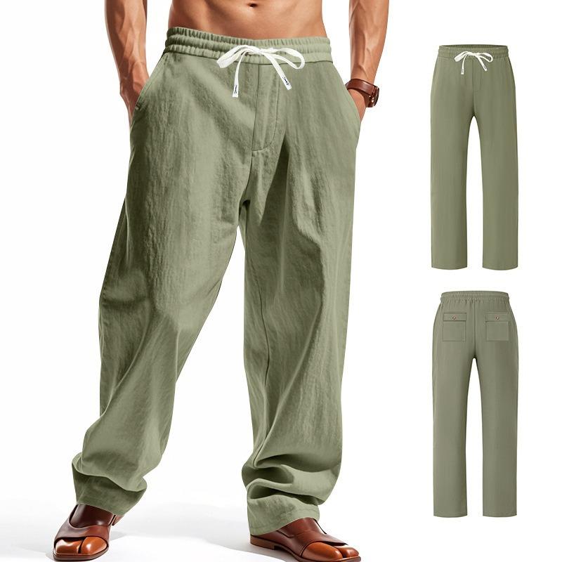 Mens Loose Wide Leg Breathable Casual Long Pants For All Seasons
