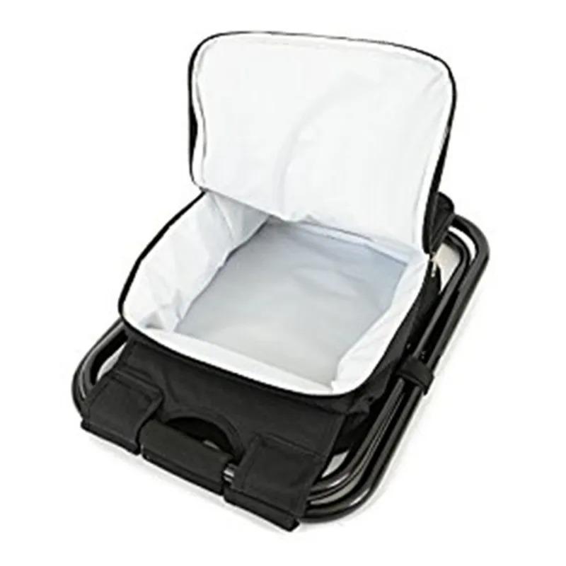 Portable Outdoor Multi-functional Folding Stool Portable Insulated Cooler Bag Backpackable Camping Beach Fishing Chair with Dual-shoulder Straps