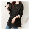 Navava Women S Vintage beadS Frill Long Sleeve SweatShirt Nb1813