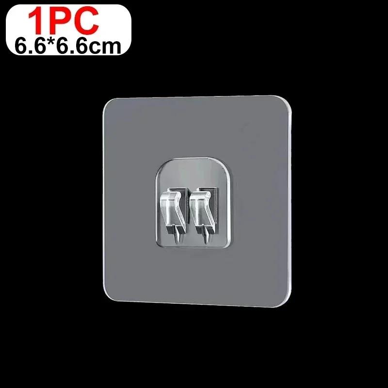 

Transparent Hanging Shelf Hooks Wall Storage Racks Fixing Patch Strong Self-Adhesive Snap Kitchen Bathroom Organizer Gadgets