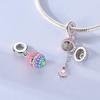 Authentic copper Charm Bead Charms Bead Colorful Inlaid Zirconium Family Dangle Compatible With Bracelets Do It Yourself Jewellery Marking Lover Gifts
