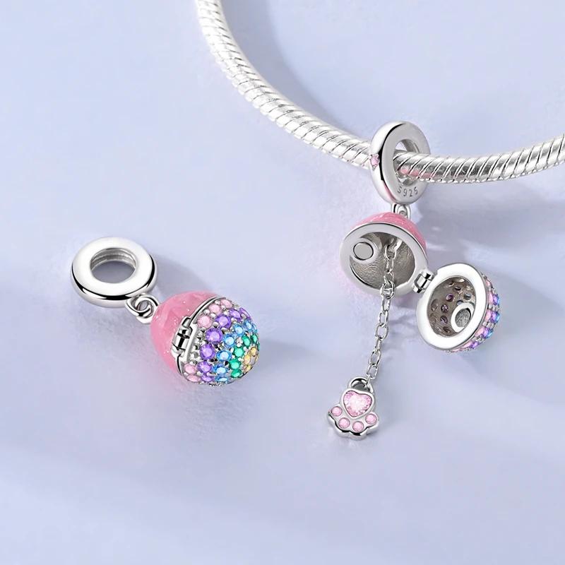 Authentic copper Charm Bead Charms Bead Colorful Inlaid Zirconium Family Dangle Compatible With Bracelets Do It Yourself Jewellery Marking Lover Gifts