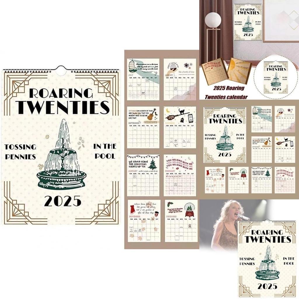 Elegant 20-talskalender 2025 Pappersdesign För Modern Hem- Och Kontorsinredning