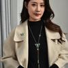 Autumn And Winter Long Necklace, Female Crystal Butterfly Fringed Versatile Sweater Chain, High-End Temperament Clothing Luxury