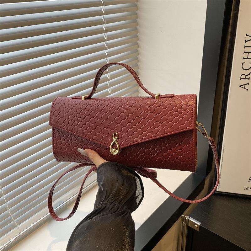 Mode Textur Temperament kleine quadratische Tasche neu retro gewebtes Muster Handtasche Damen Pendler Schulter Umhängetasche