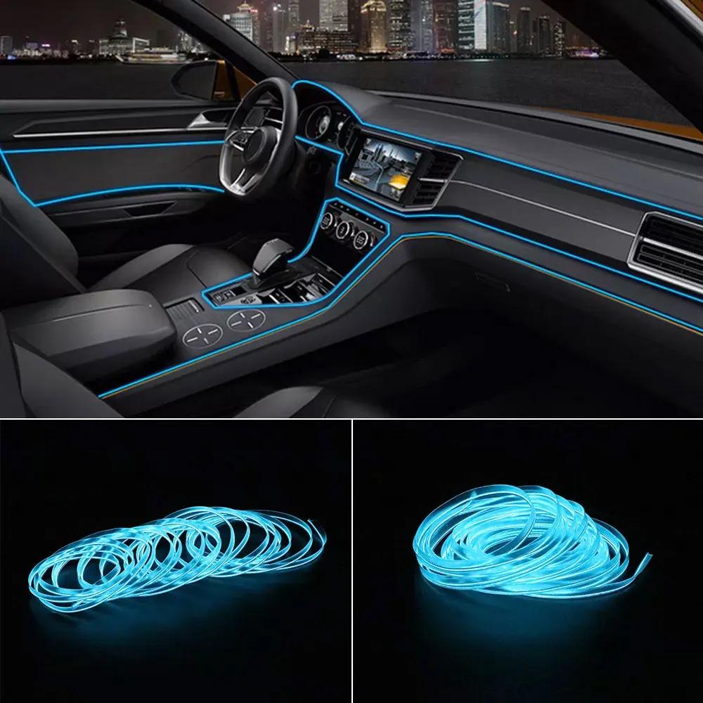 3meters Car Interior Decoration Atmosphere Ambient Light Tube Flexible LED Strip Neon Lamp Glow String Light Car Interior Strips