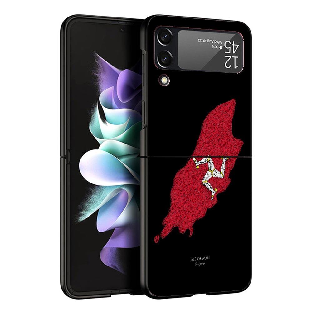 Isle of Man Coat of Arms Case For Samsung Galaxy Z Flip 7 6 5 4 3 z Flip7 Flip6 Flip5 Flip4 5G Phone Cover Flip3 Folding Coque