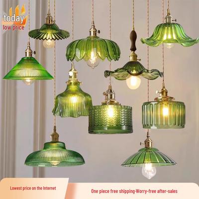 Japanese Retro Walnut Glass Pendant Light for Weddings, Cafes, Bars, and Dining Rooms