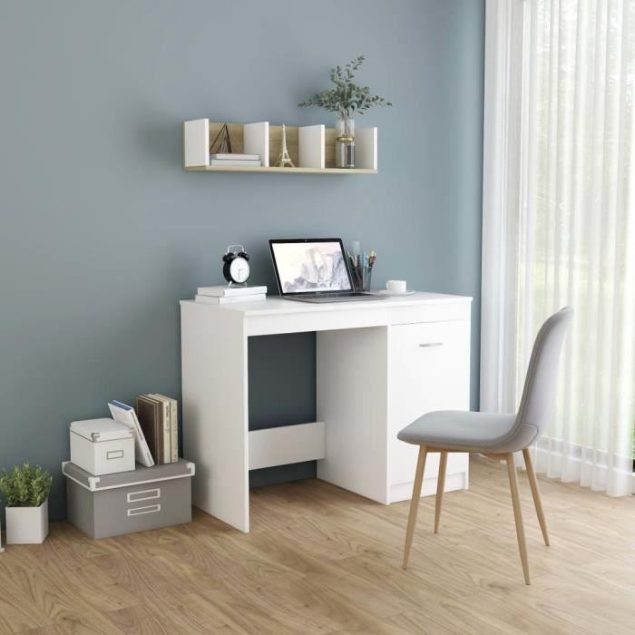VidaXL Bureau Blanc 100x50x76 cm Aggloméré