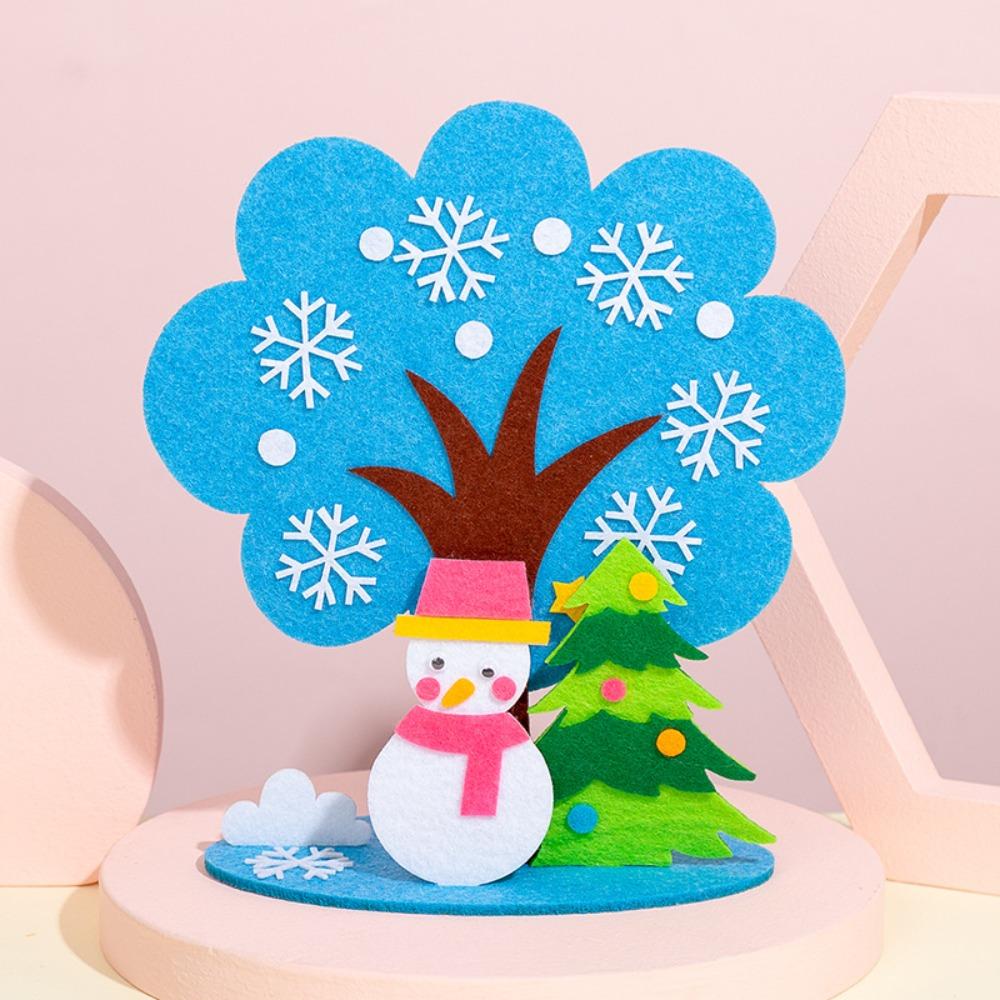 Vibrant Colors Felt Tree Kit Non-Woven Fabric Kids Puzzle Toy DIY Craft Kit Kindergarten Education