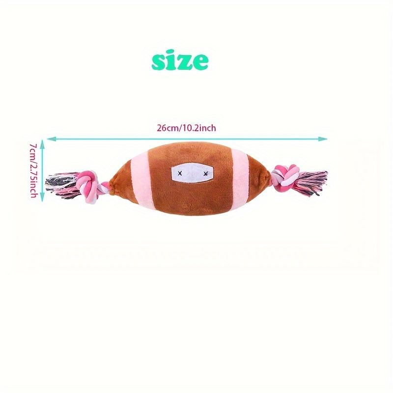 2pcs Durable Squeaky Plush Toy for Dogs with Football Design and Knotted Rope