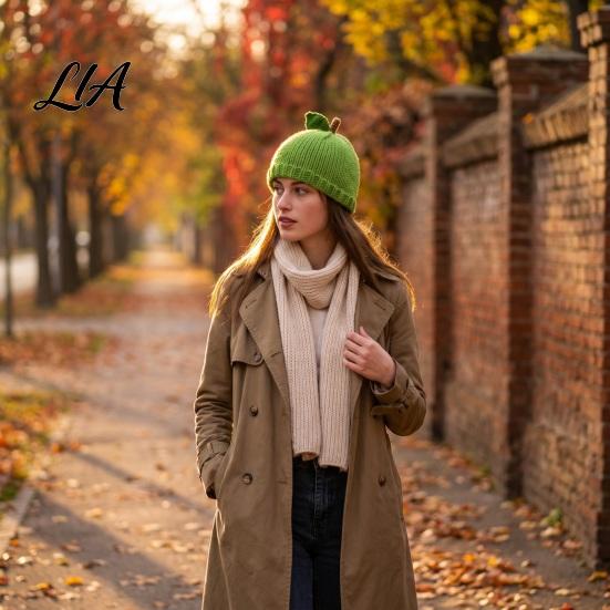 Adorable Fruit Design Beanies Women Knitted Hat, Cute Stretchy Cozy Winter Beanies, Sweet Warm Skull Cap for Girls Cold Weather Elastic Fit Headwear
