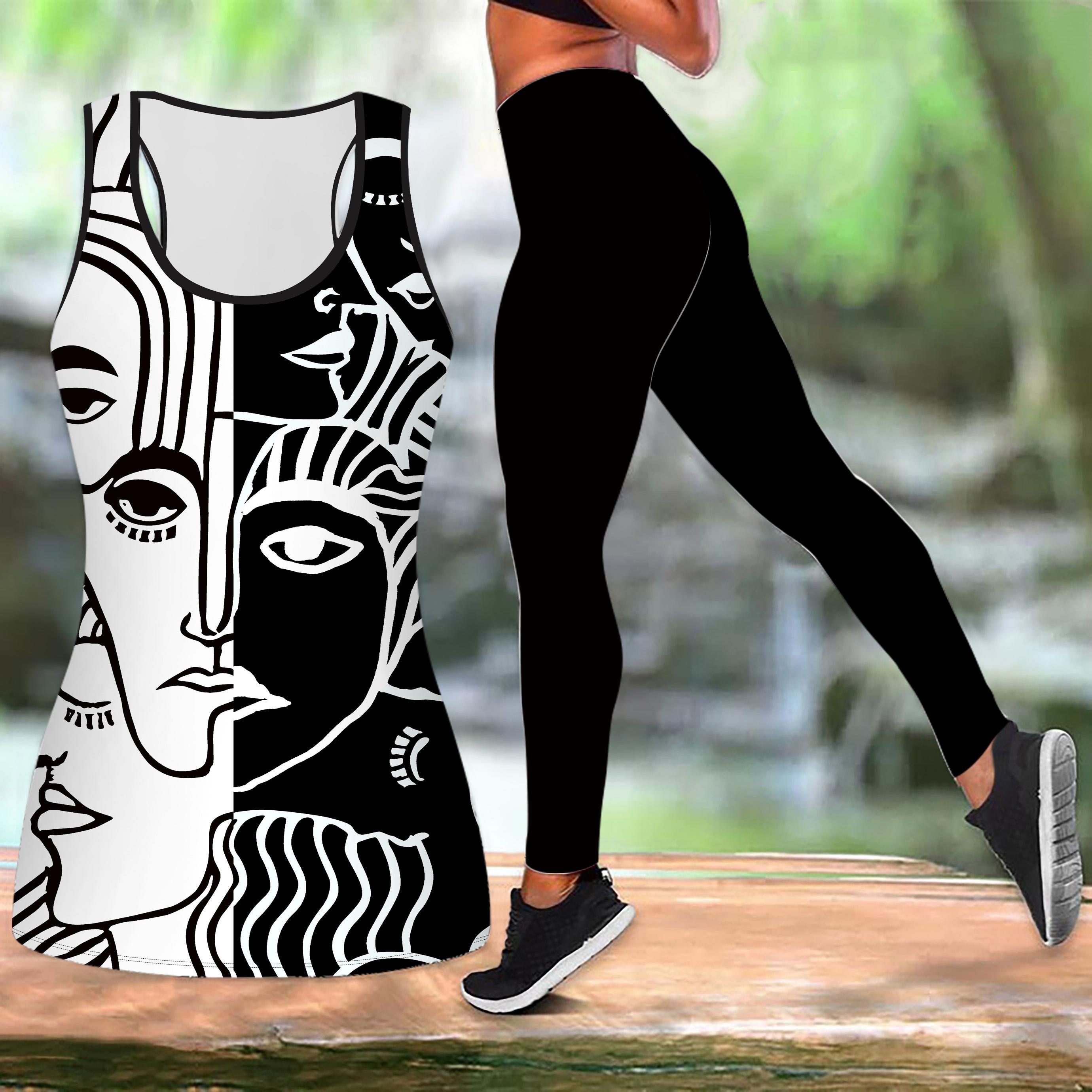 

Жіночий одяг для йоги з принтом для жінок Модні легінси для тренувань Фітнес Спорт Повсякденний набір для йоги Спортивний костюм XS чорний