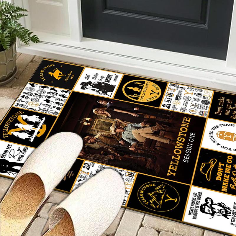 Yellows-tone Dutton Ranch Office Rug Chair Mat, Game Carpet, Suitable for Front Door, Bedroom, Living Room, Desk, Holiday Gift