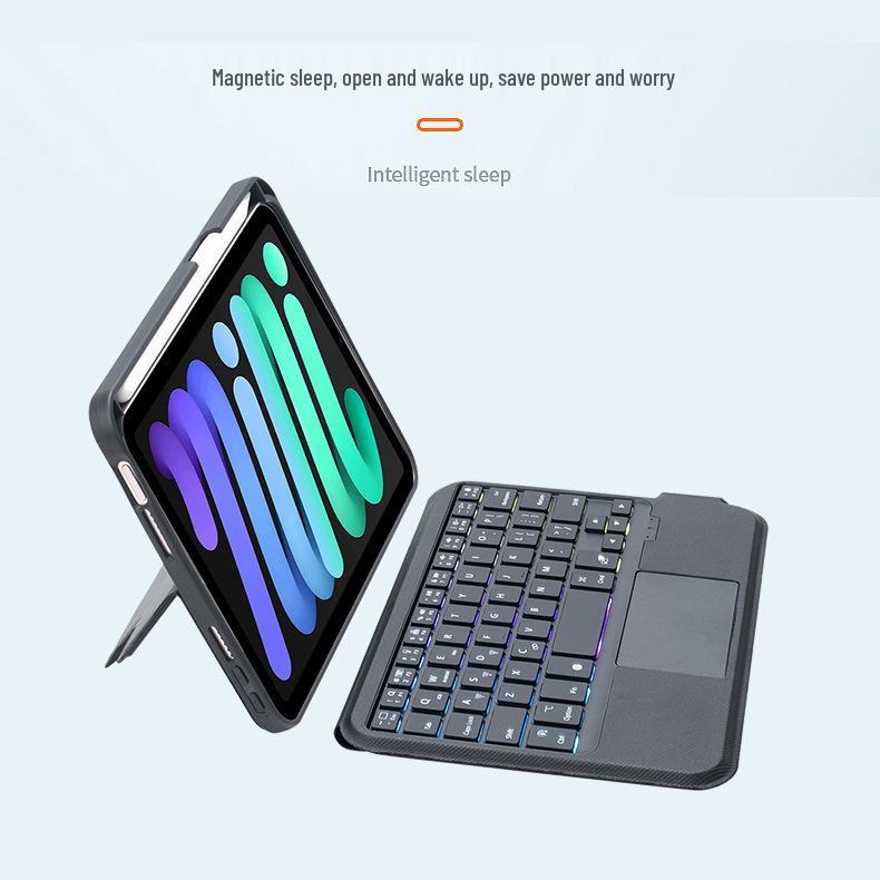 Magnetic Bluetooth Keyboard Case for iPad Mini 6 & 7 Tablets, 8.3" with Pen Slot, Smart Touchpad, and Backlit Keys