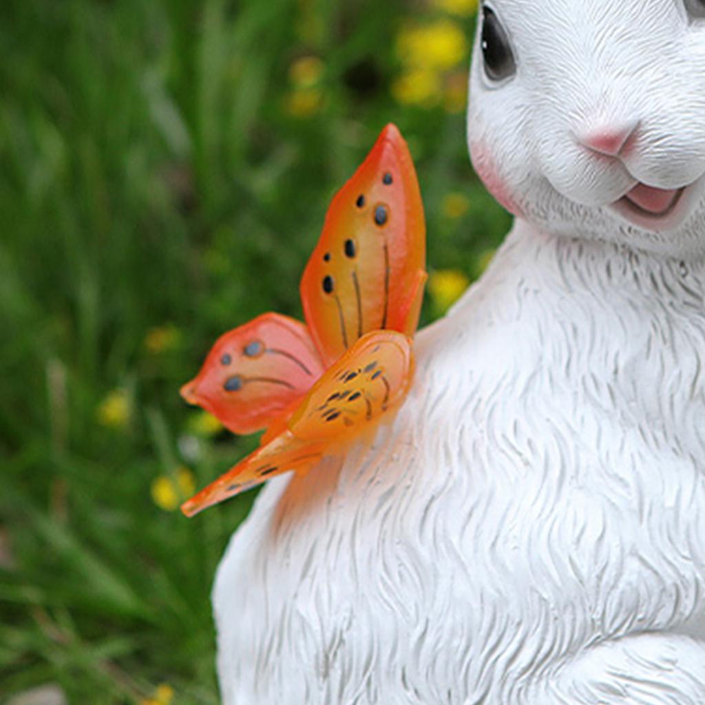 Solar Garden Statue Yard Decoration for Patio Balcony Lawn Ornament Outdoor Bunny Figurine Gardening Gifts for Mom Grandma