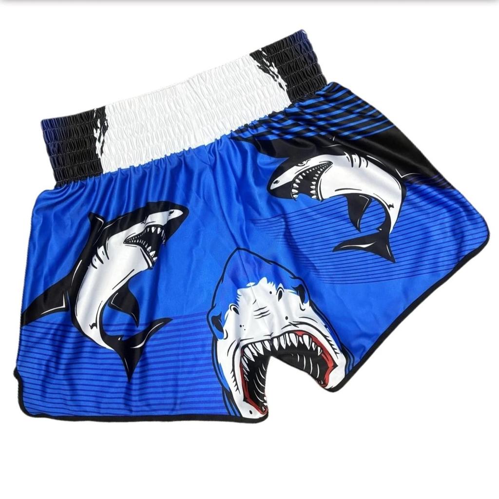 Shark Muay Thai Kickboxing Boxing MMA UFC Casual Shorts Gym Sport Unisex Men Women Workout Quick Dry Print Elastic High Waist Training