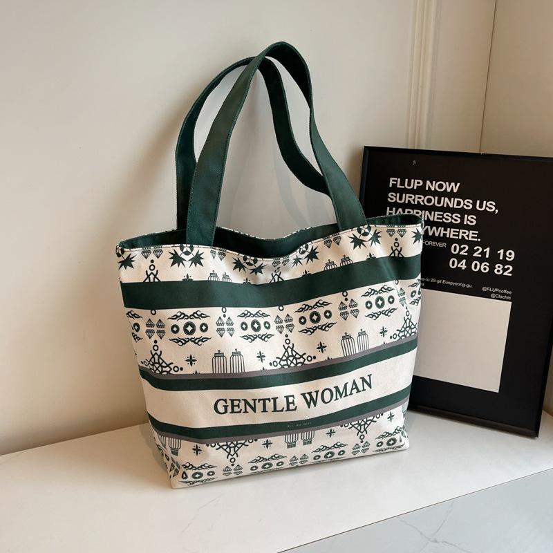 Fashion Printed Shoulder Bag Women's 2025 New Large-capacity Bucket Bag Niche Retro Large-capacity Portable Tote Bag