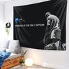 VIKAMA Kanye West Minimalism Tapestry Black Background HipHop Rap Style Wall Hanging for Trendy Music Fan Bedroom Decor